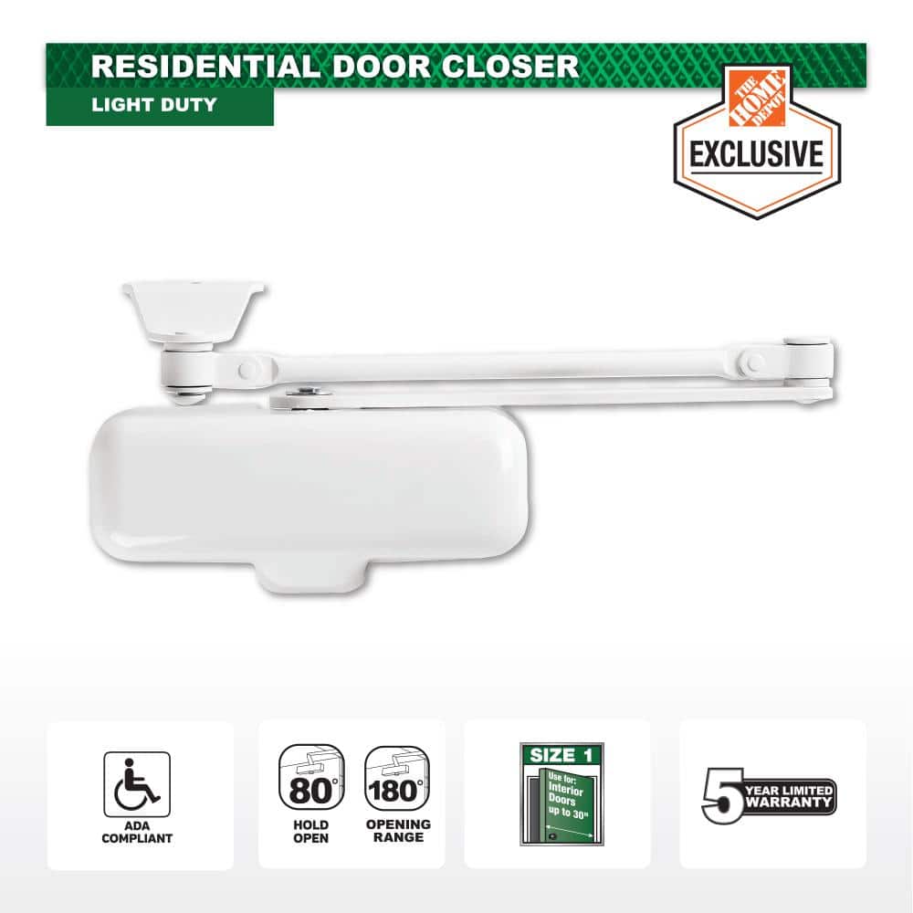 Universal Hardware Light-Duty White Residential Door Closer (1)