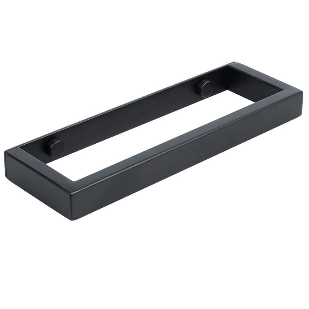KHKFY 8 in. Wall Mounted SUS304 Stainless Steel Integrated Bathroom Hand Towel Bar Holder Rail in Matte Black (1)