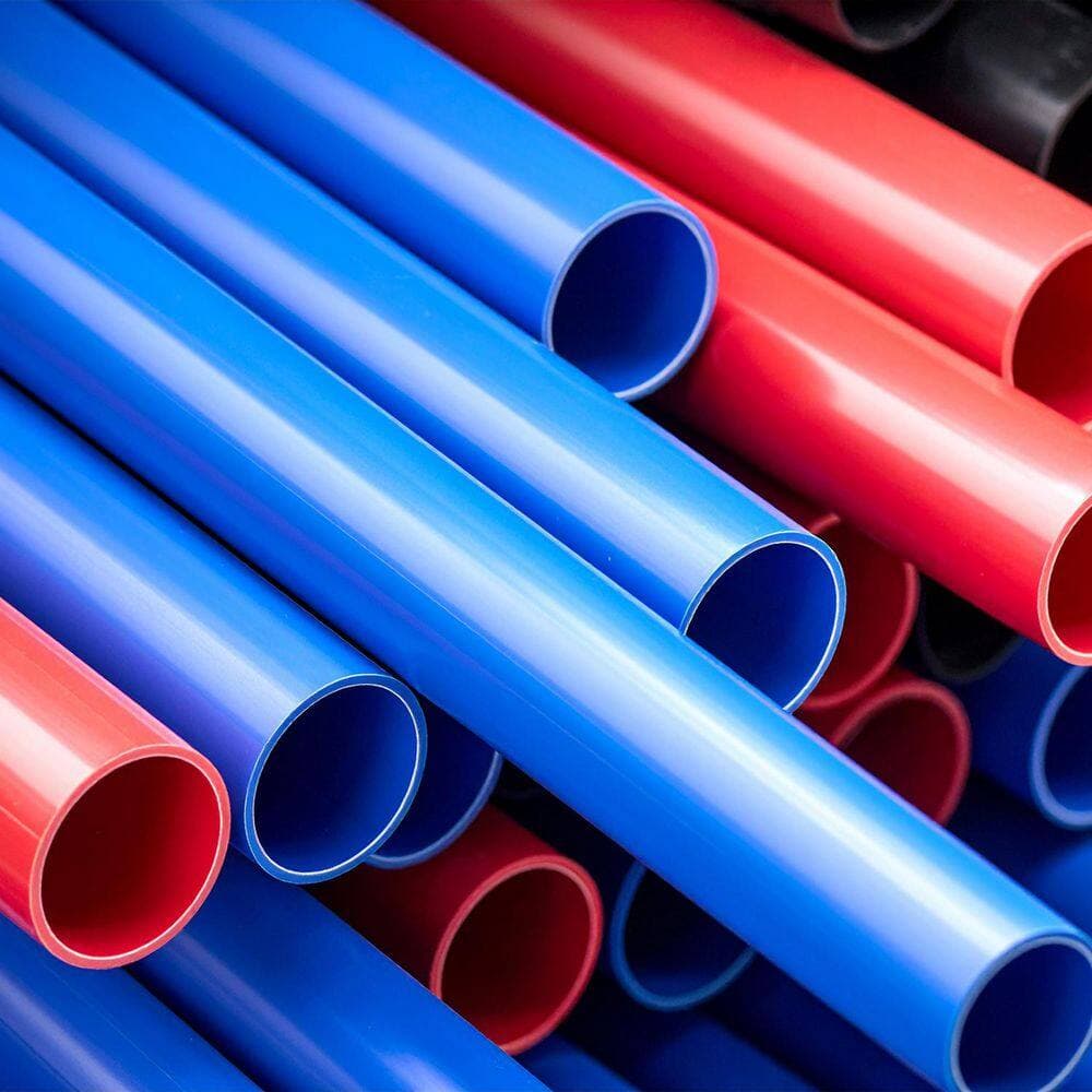 PLUMBFLEX 1/2 in. x 2 ft. PEX-B Tube Stick, Polyethylene Pack of Red and Blue Pex Pipe Tubing for Potable Water (2)