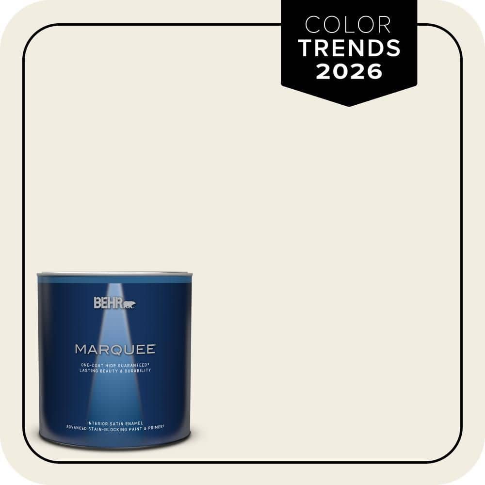 BEHR MARQUEE 1 qt. Designer Collection #DC-003 Blank Canvas Satin Enamel Interior Paint & Primer