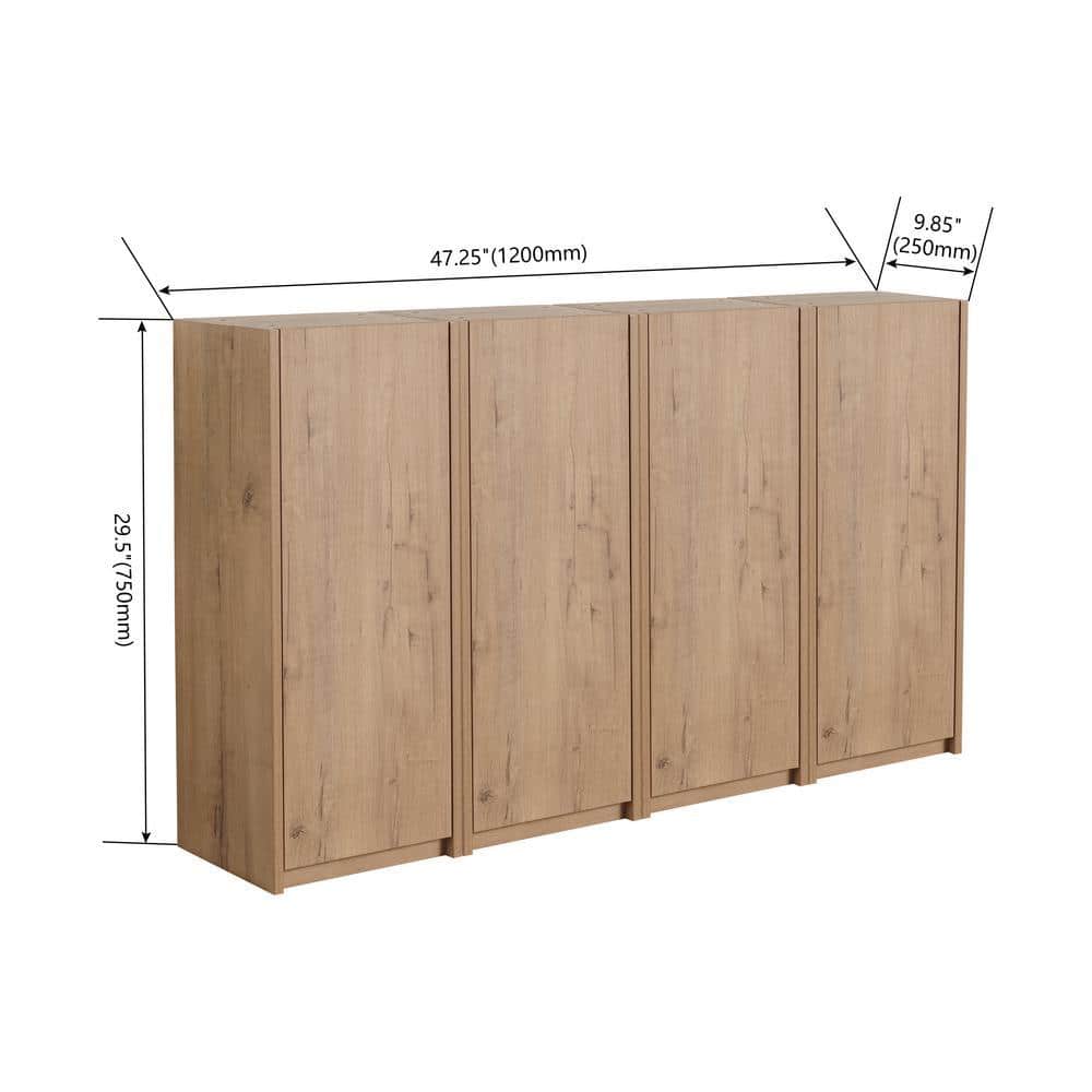 UPIKER Modern 48 in. W x 9.8 in. D x 29.5 in. H Bathroom Storage Wall Cabinet in Imitative Oak (3)
