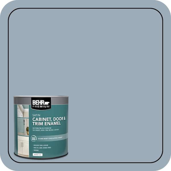 BEHR PREMIUM 1 qt. #570F-4 Blue Willow Satin Enamel Interior/Exterior Cabinet, Door & Trim Paint (2)