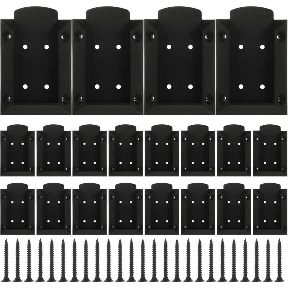 Afoxsos Deck Railing Bracket Connectors for 2x4 Sturdy Nylon with 160 Screws Black 20pcs Pack (1)
