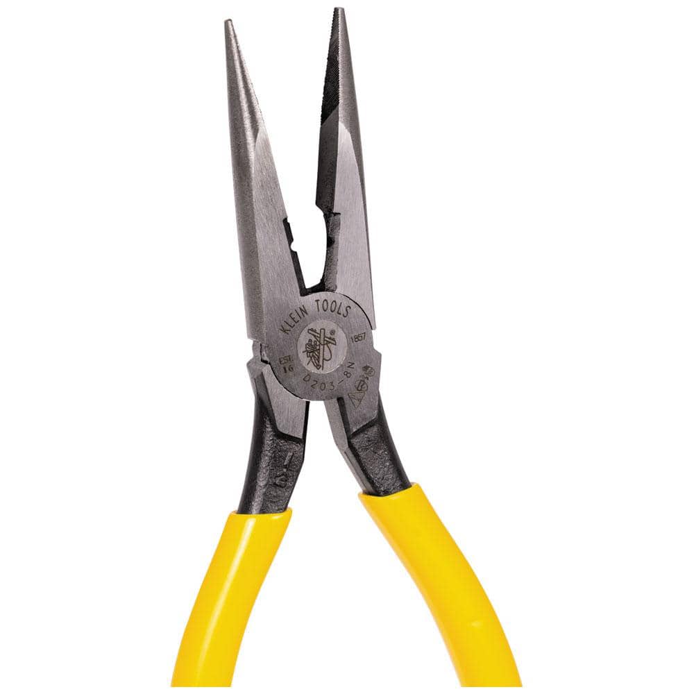 Klein Tools 8 in. Heavy Duty Long Nose Side Cutting Pliers for Wire Stripping (3)