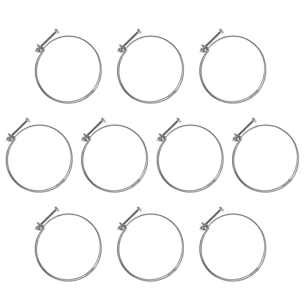 ‎POWERTEC 6 in. Double Wire Adjustable Carbon Steel Hose Clamp for Dust Collection Hose, Dryer Vent Hose, Leaf Vacuum Hose, 10PK (1)
