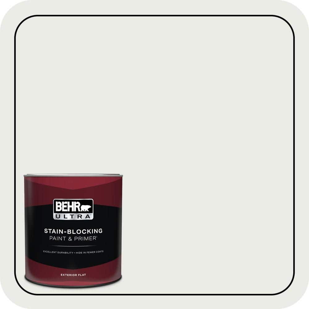 BEHR ULTRA 1 qt. #52 White Flat Exterior Paint & Primer