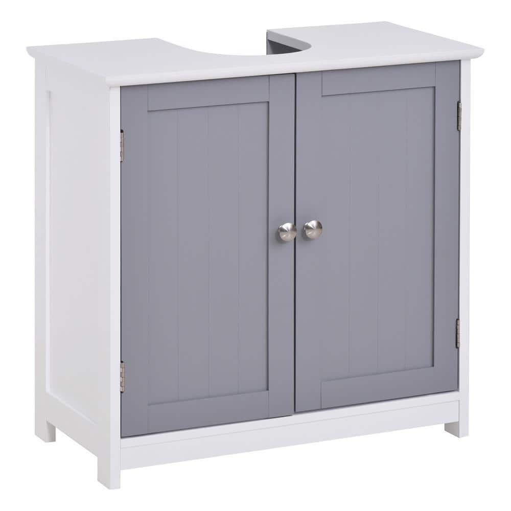 Tileon 23.5 in. W x 11.75 in. D x 23.5 in. H Bath Vanity Cabinet without Top in Gray, Bathroom Cabinet with U-Shape Cut-Out (1)