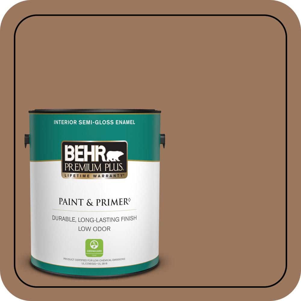 BEHR PREMIUM PLUS 1 gal. #S220-6 Baked Sienna Semi-Gloss Enamel Low Odor Interior Paint & Primer