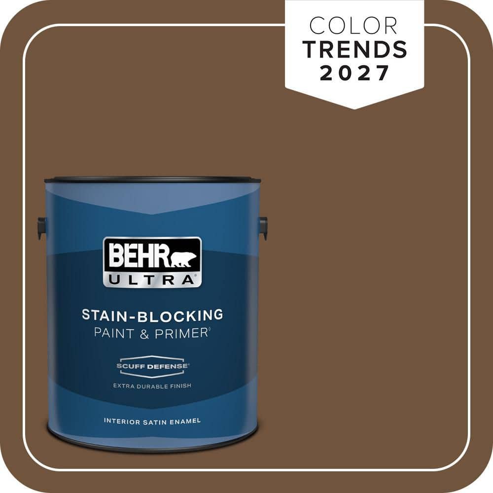 BEHR ULTRA 1 gal. #PPU4-20 Ancient Root Extra Durable Satin Enamel Interior Paint & Primer