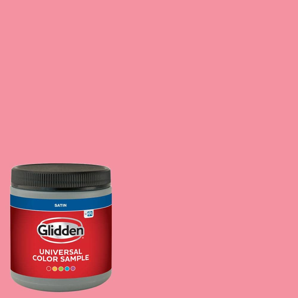 Glidden 8 oz. PPG1184-4 Pink Punch Satin Interior Paint Sample (1)