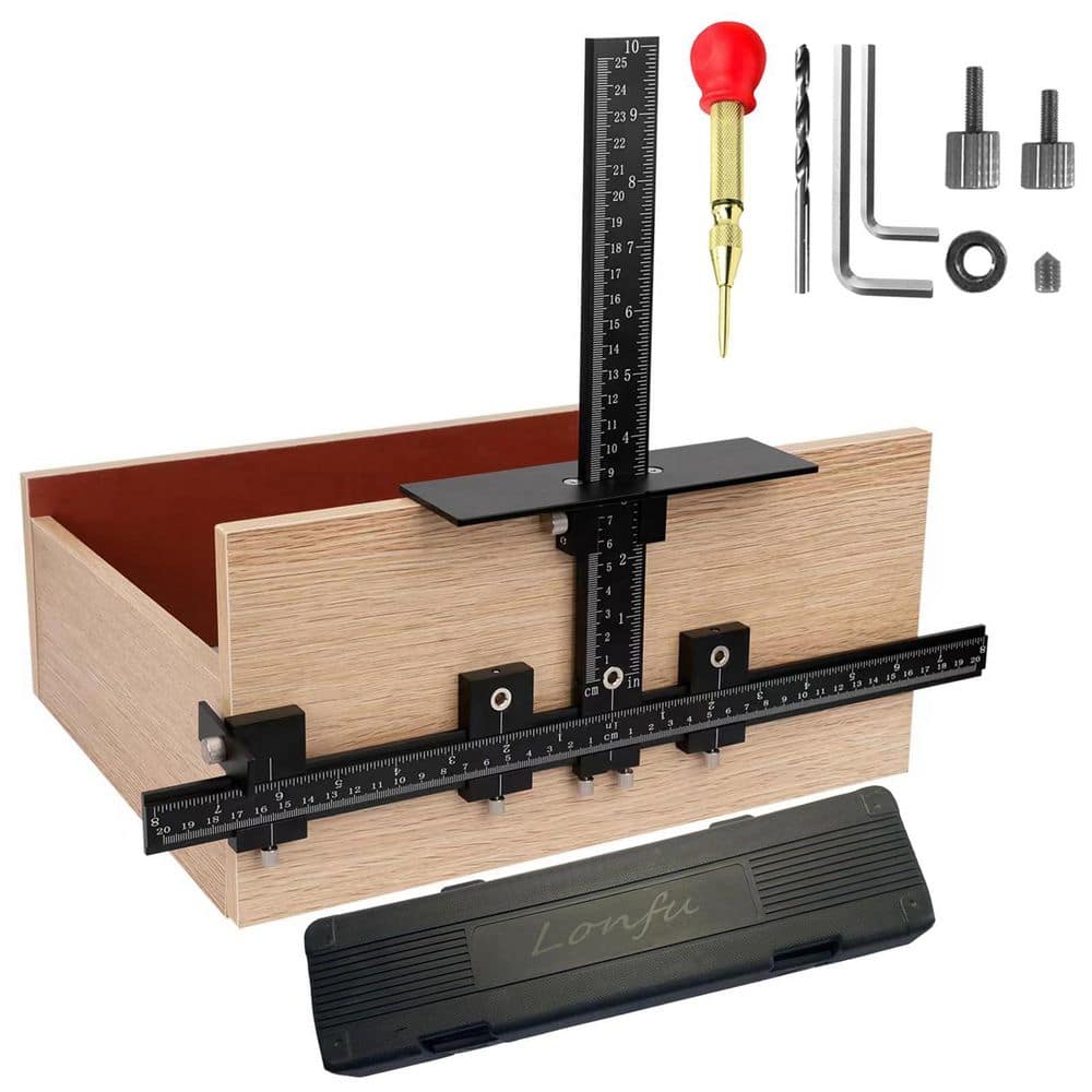Numhew Precise Drilling Cabinet Handle Jig, Aluminum Alloy Template Tool with Accurate Hole Positioning for Cabinet Upgrades (1)