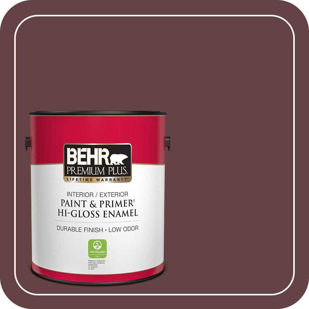 BEHR PREMIUM PLUS 1 gal. #T11-10 Wild Thing Hi-Gloss Enamel Interior/Exterior Paint & Primer