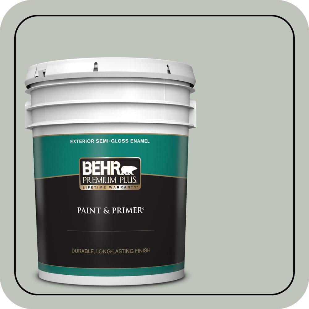 BEHR PREMIUM PLUS 5 gal. #N410-3 Riverdale Semi-Gloss Enamel Exterior Paint & Primer
