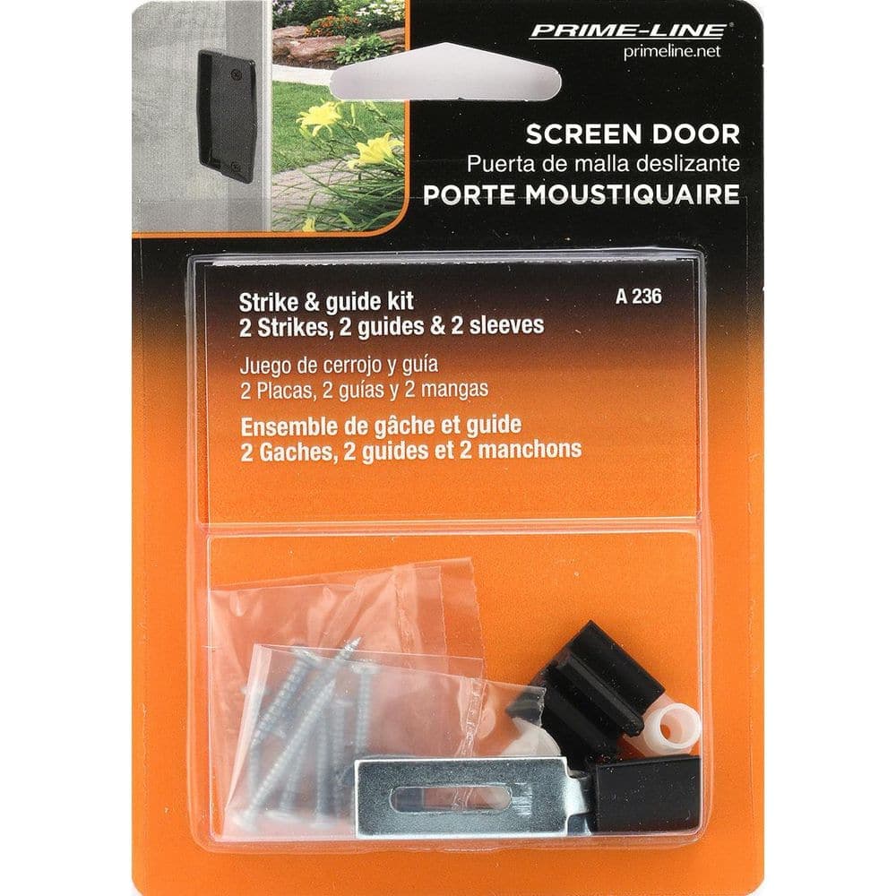 Prime-Line Sliding Screen Door Strike, Guide and Adjustment Kit, Anjac (3)