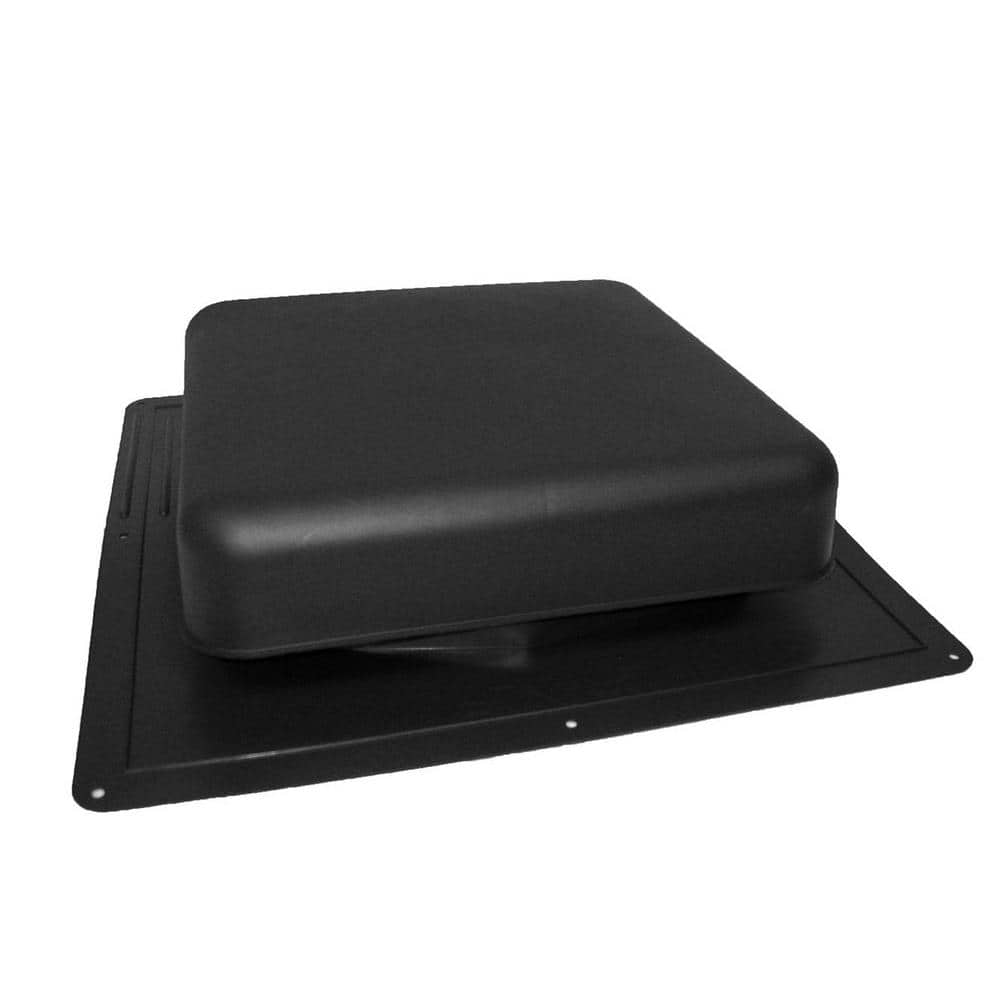 Master Flow 60 sq. in. NFA Black Resin Square-Top Roof Louver Static Vent (Carton of 10) (1)