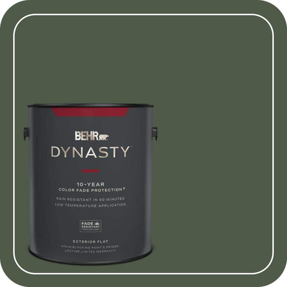 BEHR DYNASTY 1 gal. #440F-7 Fresh Pine Flat Exterior Stain-Blocking Paint & Primer