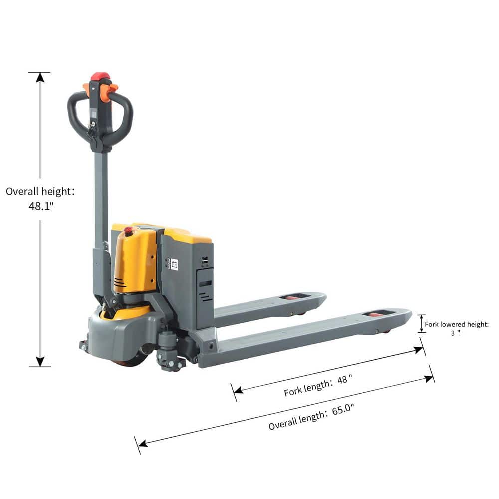 TORY CARRIER 4400 lbs. Warehouse Electric Pallet Jack 48-Volt/20AH Lithium Battery Walkie Truck w/ 48 x 27 in. Fork 7.3 in. Max Lift (3)