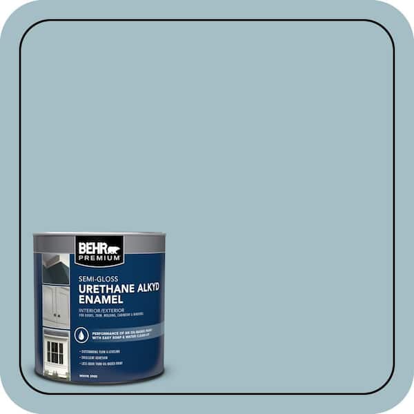 BEHR PREMIUM 1 qt. #PPU13-11 Clear Vista Semi-Gloss Enamel Urethane Alkyd Interior/Exterior Paint (2)