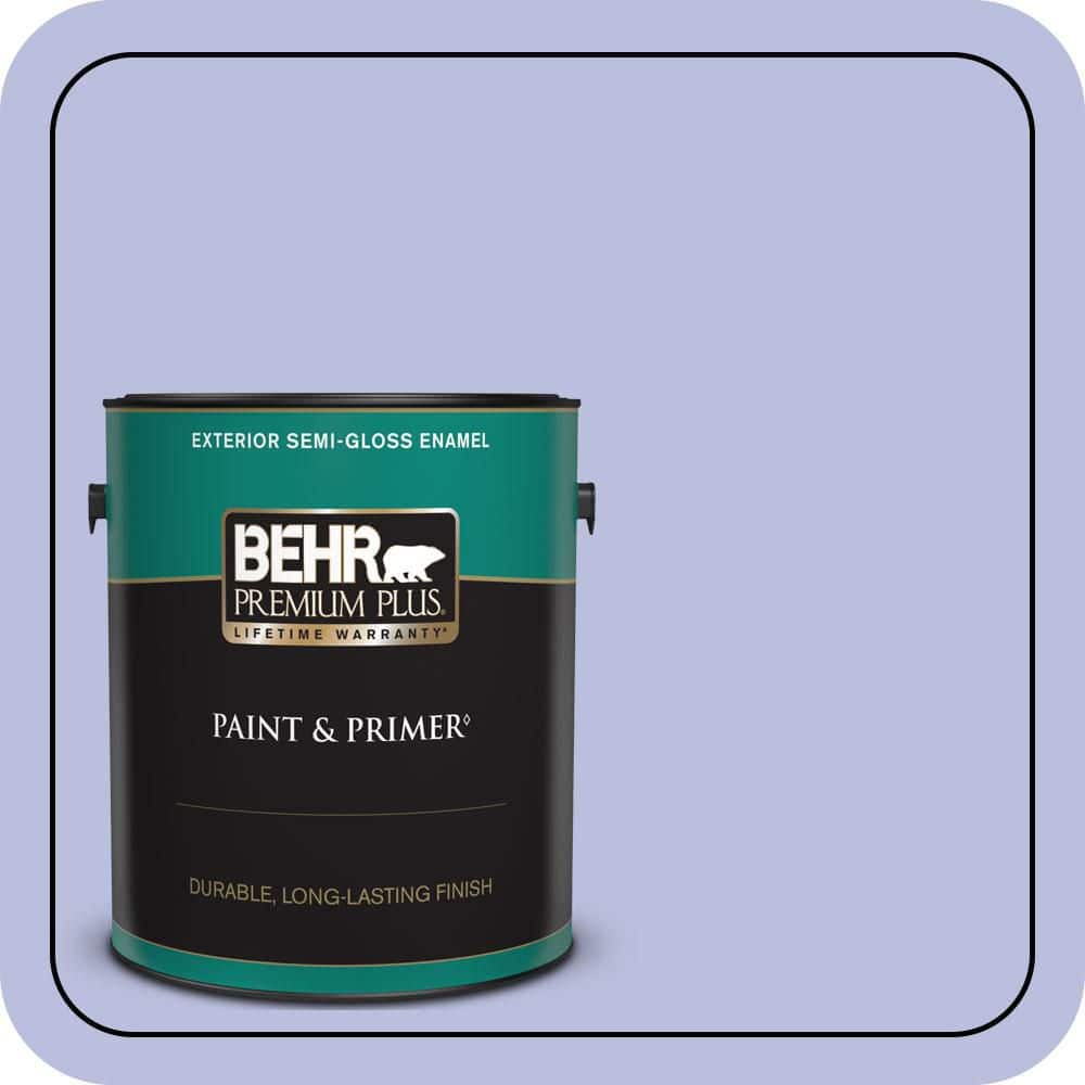 BEHR PREMIUM PLUS 1 gal. #620A-3 Rhapsody Lilac Semi-Gloss Enamel Exterior Paint & Primer