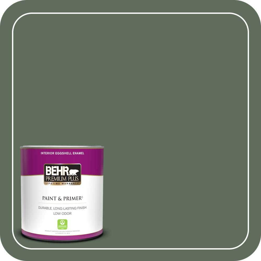 BEHR PREMIUM PLUS 1 qt. #N400-6 Terrarium Eggshell Enamel Low Odor Interior Paint & Primer