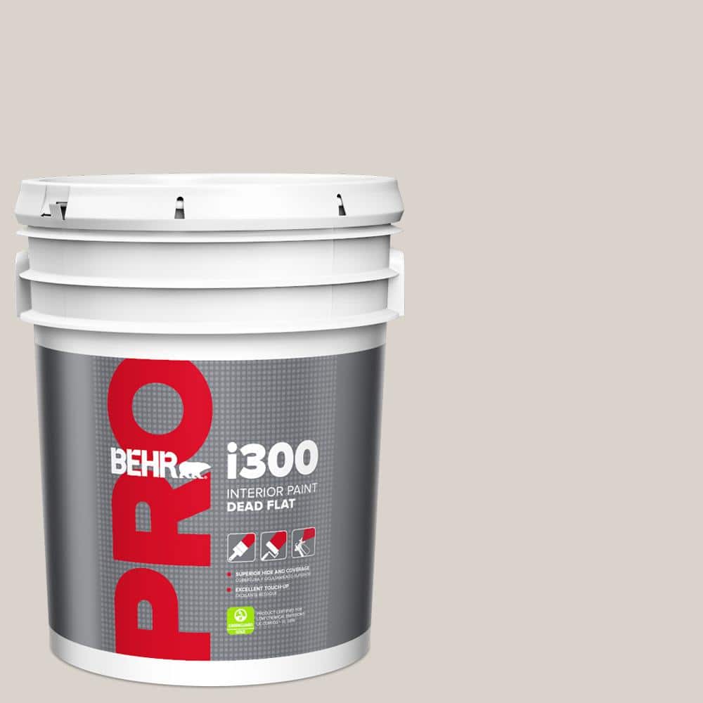 BEHR PRO 5 gal. #N200-1 Moth Gray Dead Flat Interior Paint