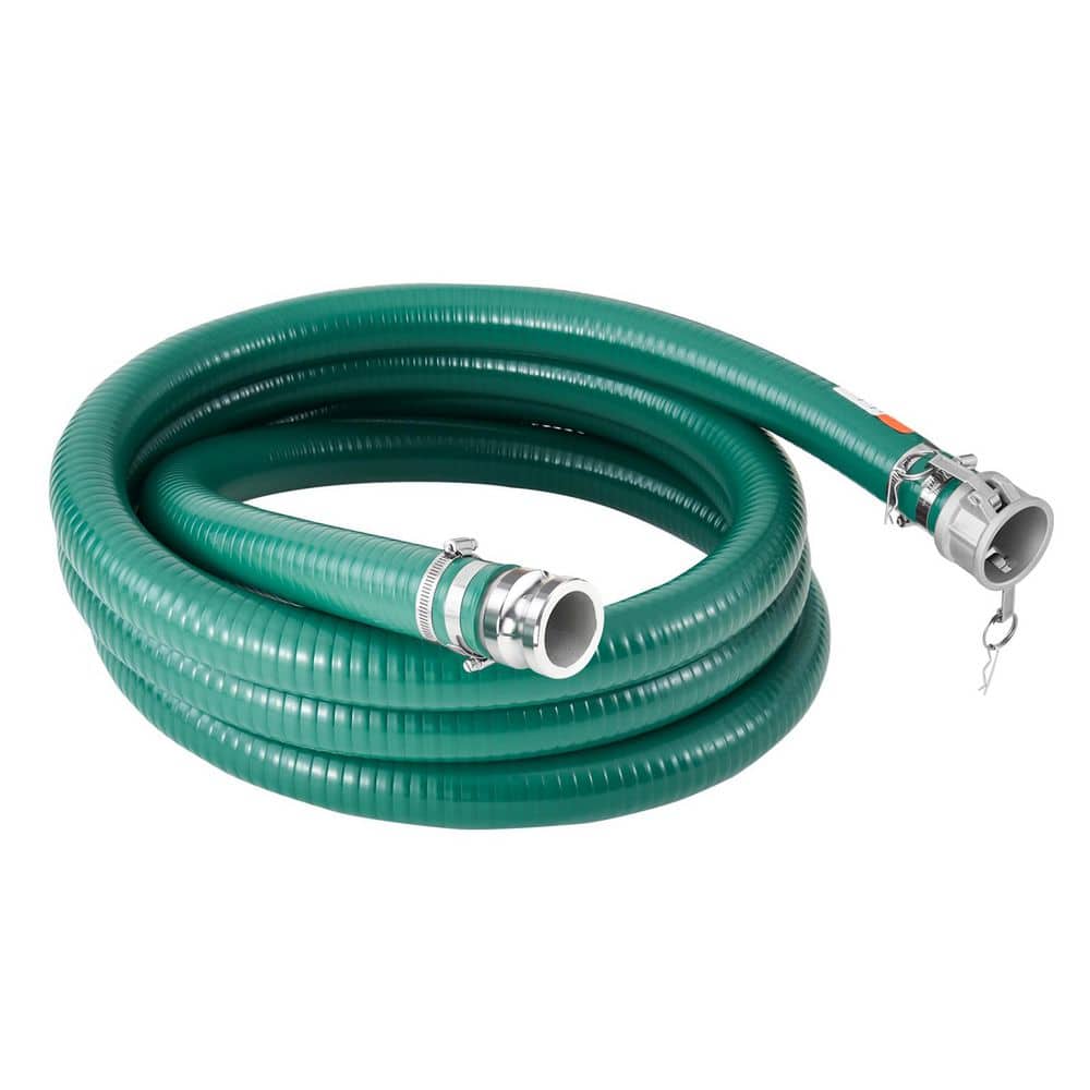 SKYSHALO Suction Hose, 2 in. x 20 ft. Green High-Quality Hose with Camlock Connectors Fit Various Pumps Utility Accessory