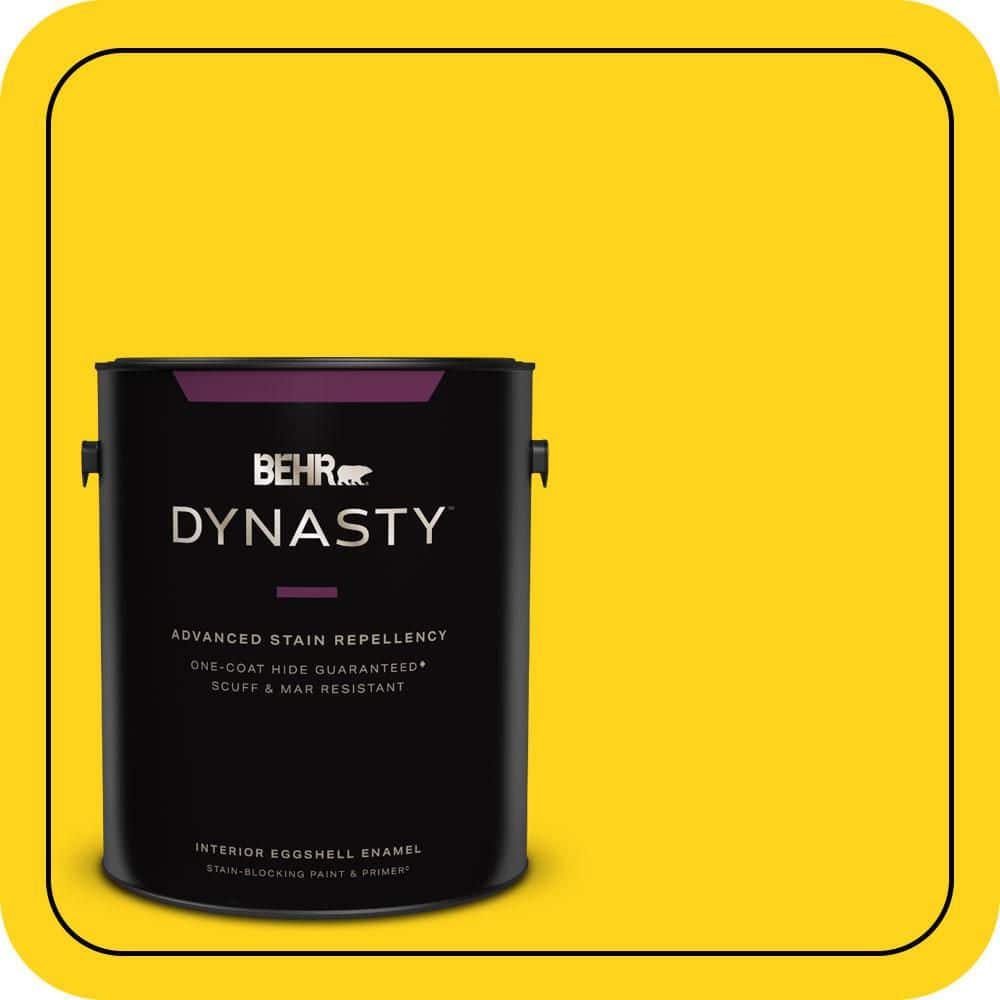 BEHR DYNASTY 1 gal. #S-G-390 Lemon Zest Eggshell Enamel Interior Stain-Blocking Paint & Primer