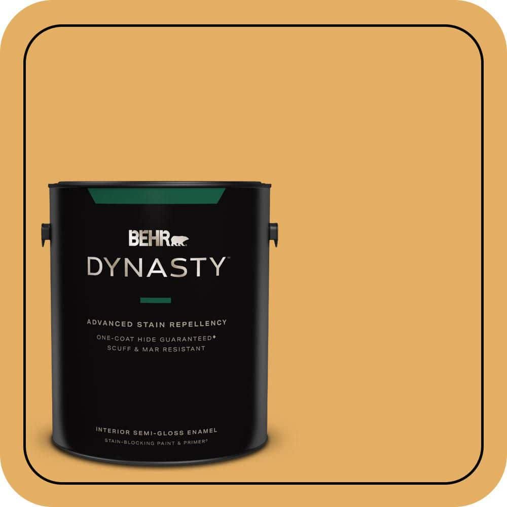 BEHR DYNASTY 1 gal. #MQ4-11 Lamplit One-Coat Hide Semi-Gloss Enamel Interior Stain-Blocking Paint & Primer