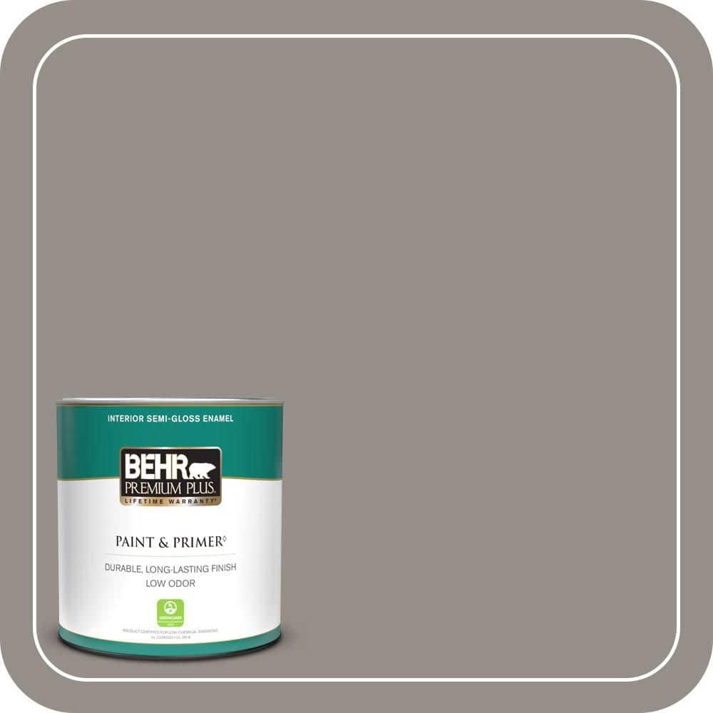 BEHR PREMIUM PLUS 1 qt. #QE-59 Water Tower Semi-Gloss Enamel Low Odor Interior Paint & Primer