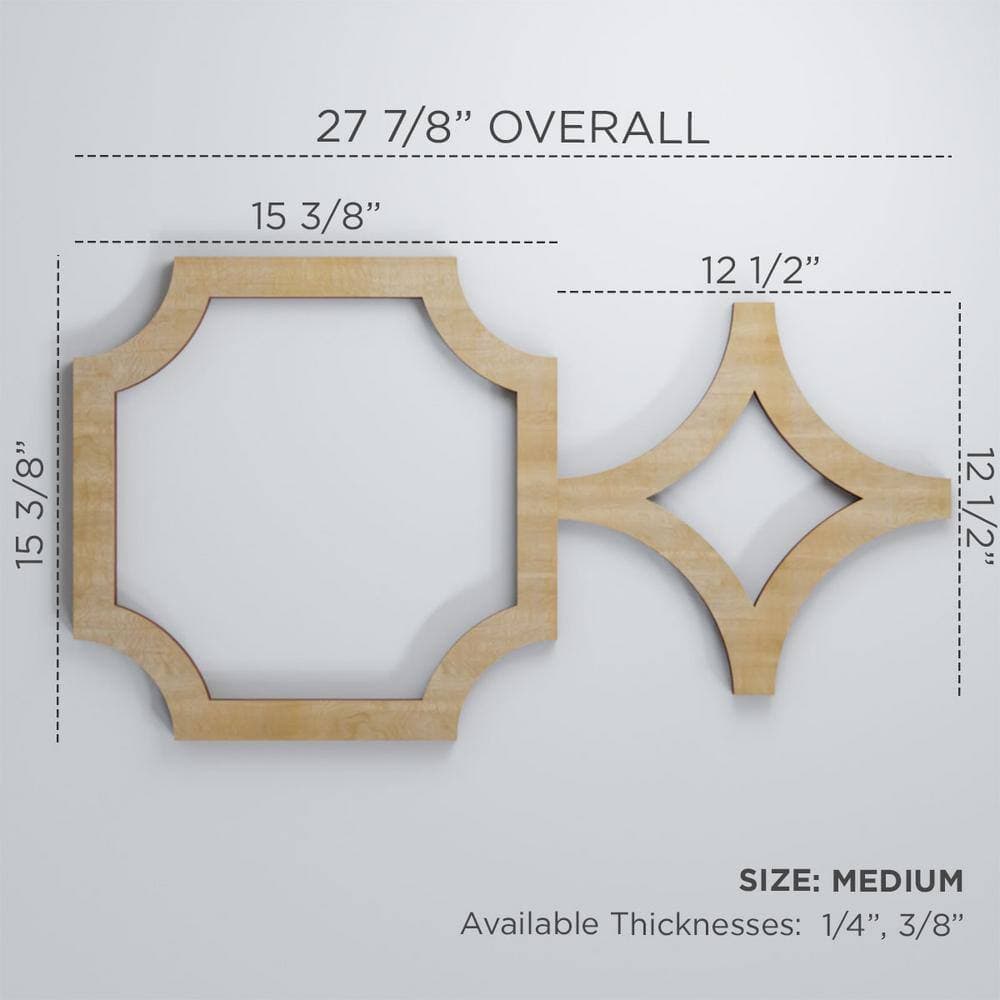 Ekena Millwork 27 7/8 in. x 15 3/8 in. x 1/4 in. Birch Medium Anderson Decorative Fretwork Wood Wall Panels (20-Pack) (3)