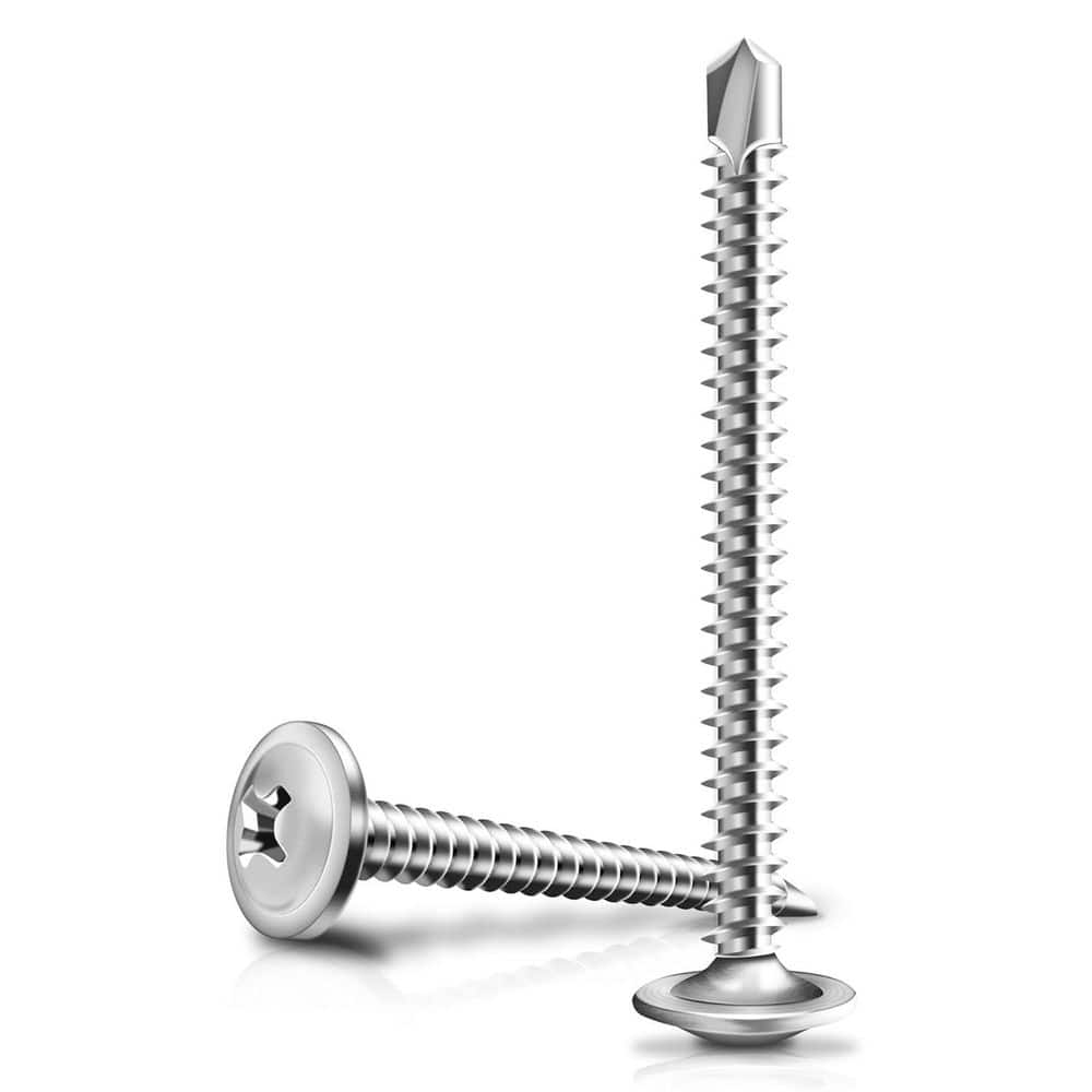 MarySino #10 x 2 in. 410 Stainless Steel Phillips Truss Head Self Drilling Sheet Metal Screws (100-Pack)