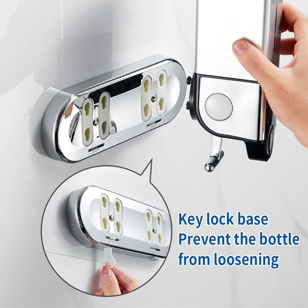 Dyiom 3 x 500ml per Cup Wall Mounted Manual Soap Dispenser, Silver (3)