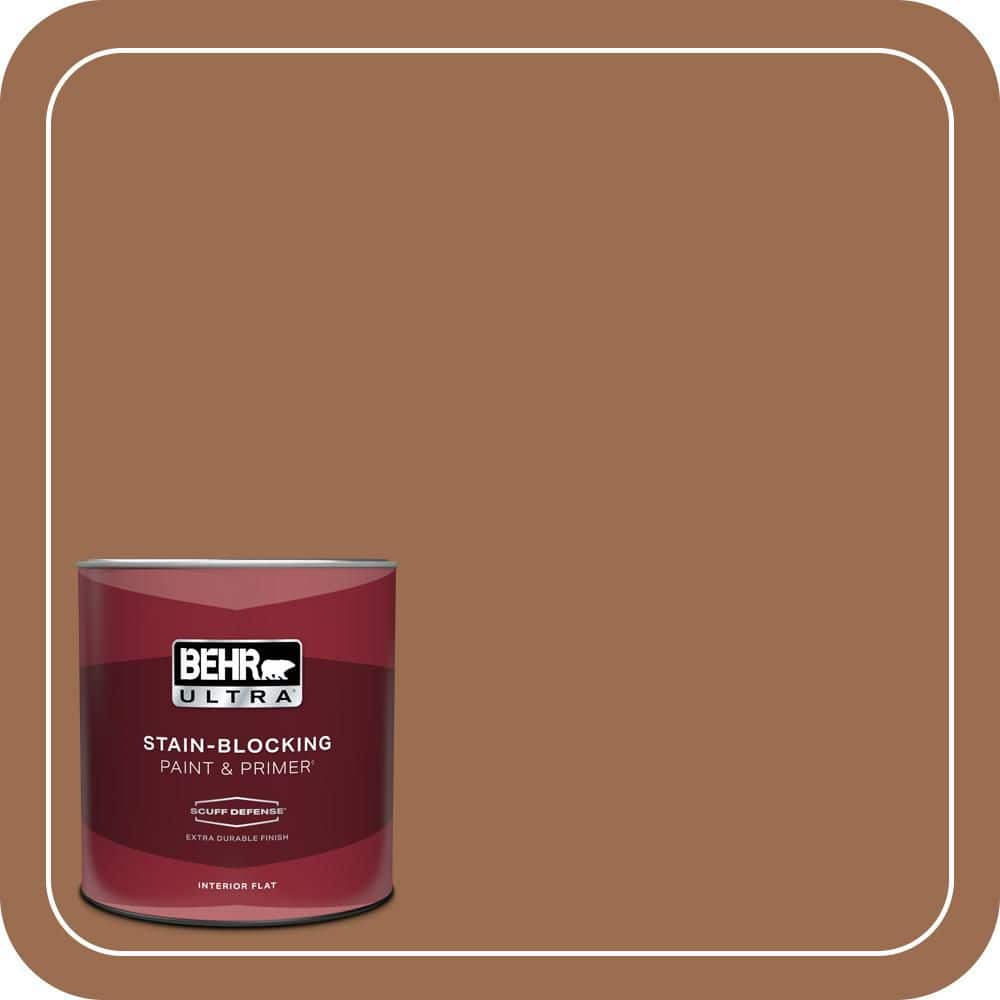 BEHR ULTRA 1 qt. #PMD-88 Sorrel Brown Extra Durable Flat Interior Paint & Primer