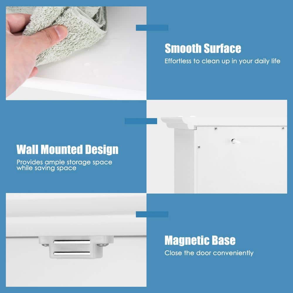 Volenca 23.5 in. W x 8 in. D x 28 in. H Wall Mounted Bathroom Storage Wall Cabinet in White (2)