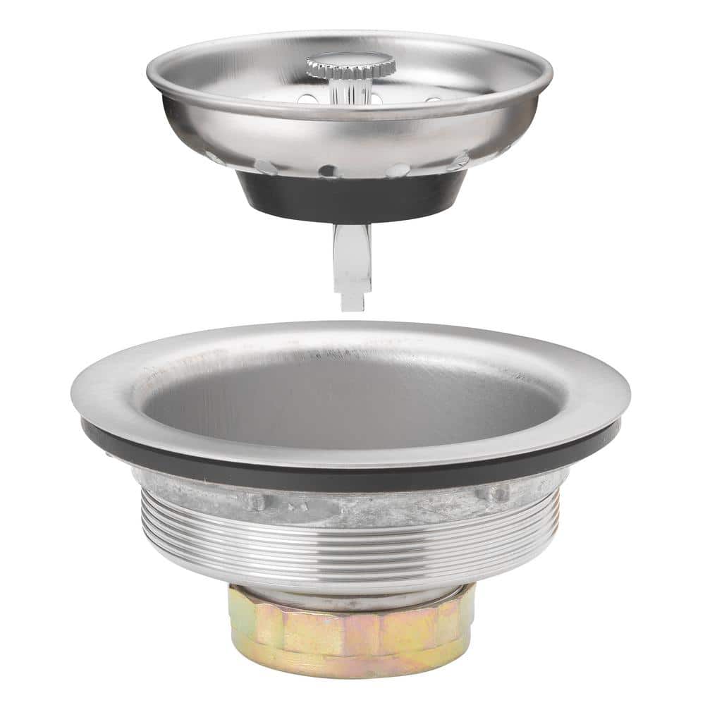 Glacier Bay 3/4 in. Standard Post Sink Strainer Brushed Steel (3)