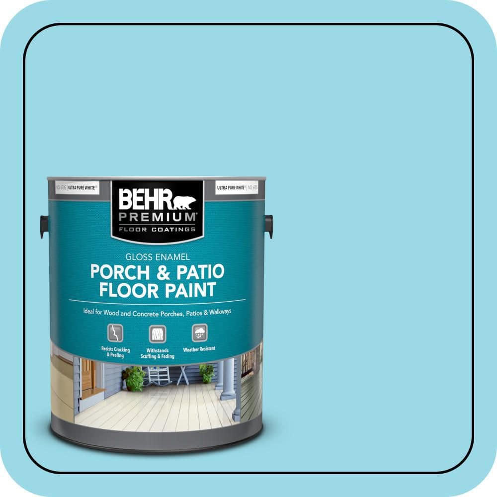 BEHR PREMIUM 1 gal. #P480-3 Cool Water Lake Gloss Enamel Interior/Exterior Porch and Patio Floor Paint
