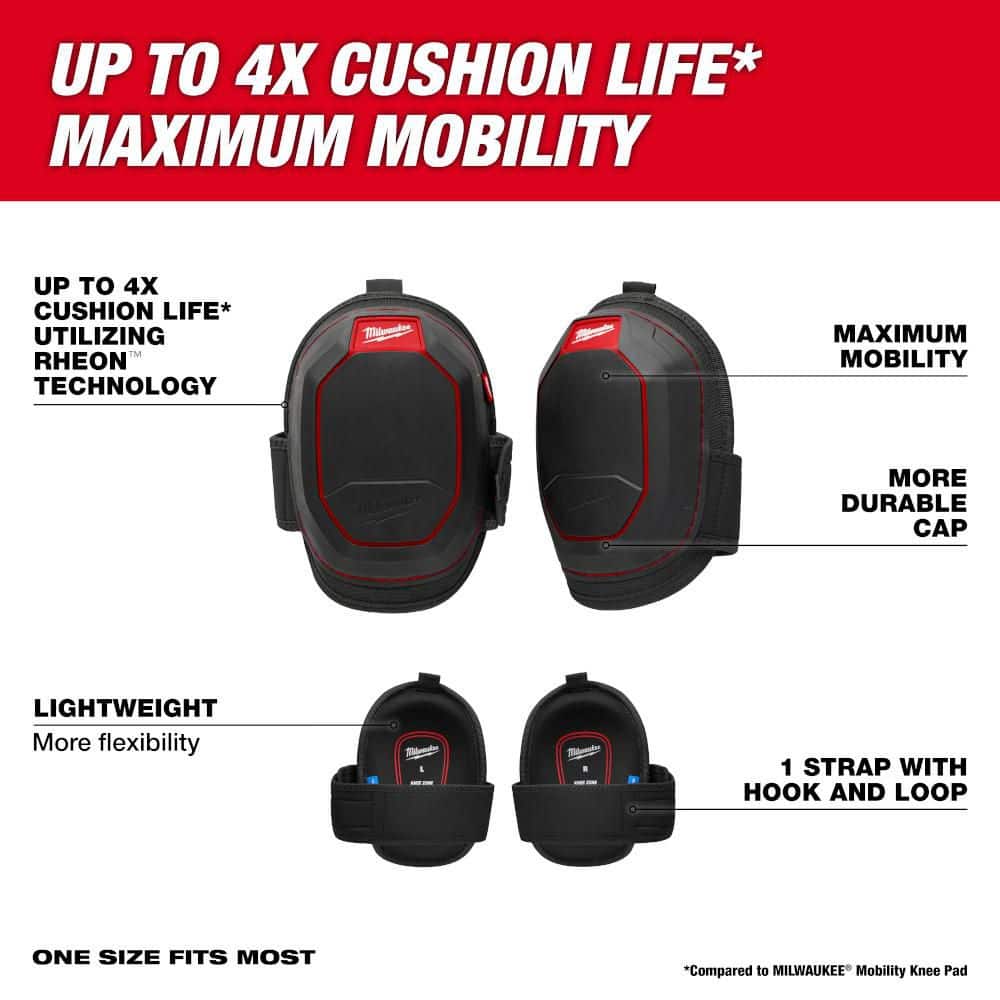 Milwaukee High Mobility Soft Knee Pads with Hook and Loop (3)