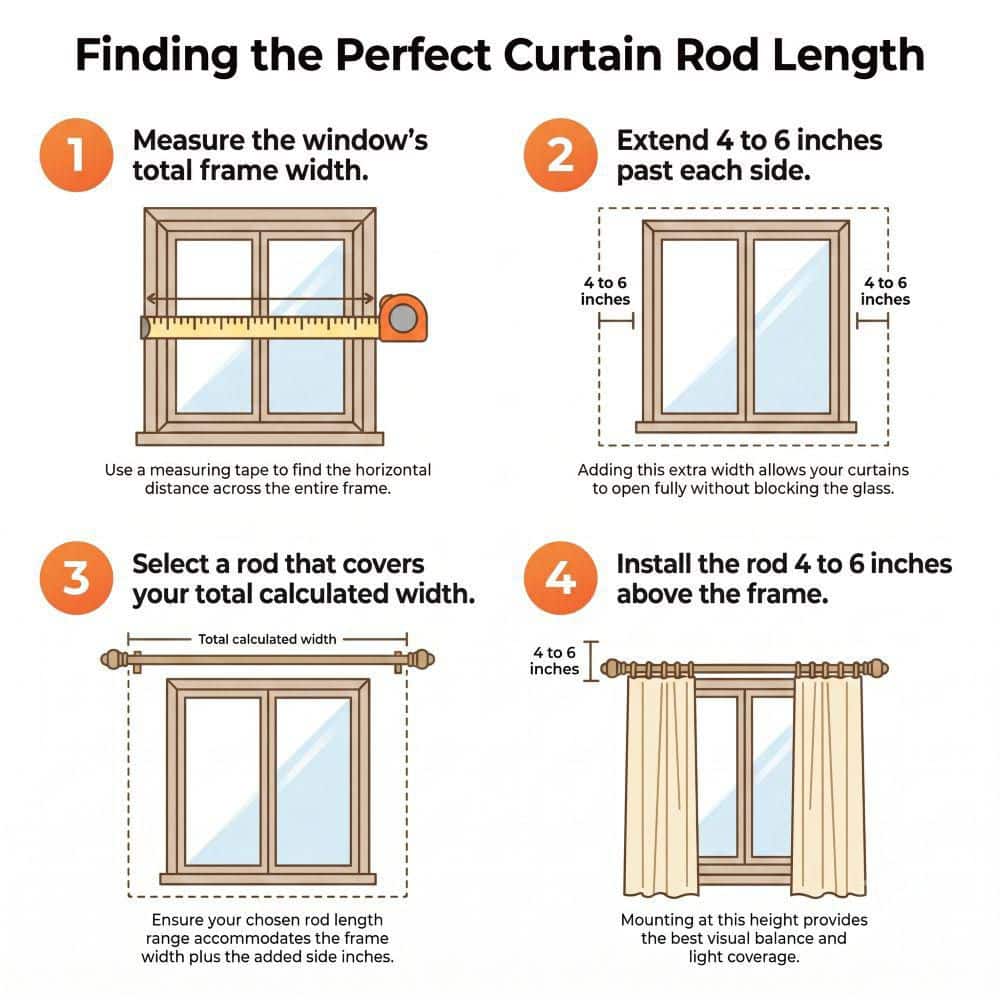 StyleWell 28 in.-48 in. Single Curtain Rod in Brushed Nickel with Square Finial (4)