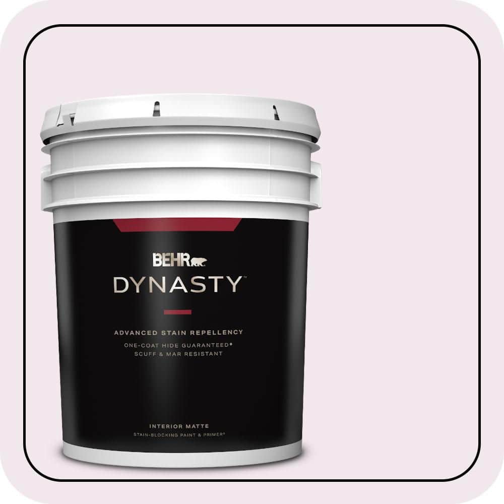 BEHR DYNASTY 5 gal. #650A-1 Rose Fantasy Matte Interior Stain-Blocking Paint & Primer
