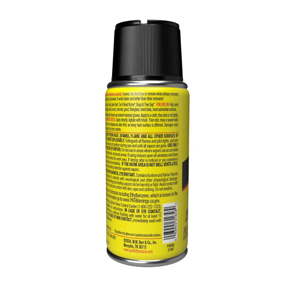 Goof Off 3 Oz Pro Strength Exact Spray Texture Remover for Latex Paint and Adhesive Remover on Multisurface 1 Pack (4)