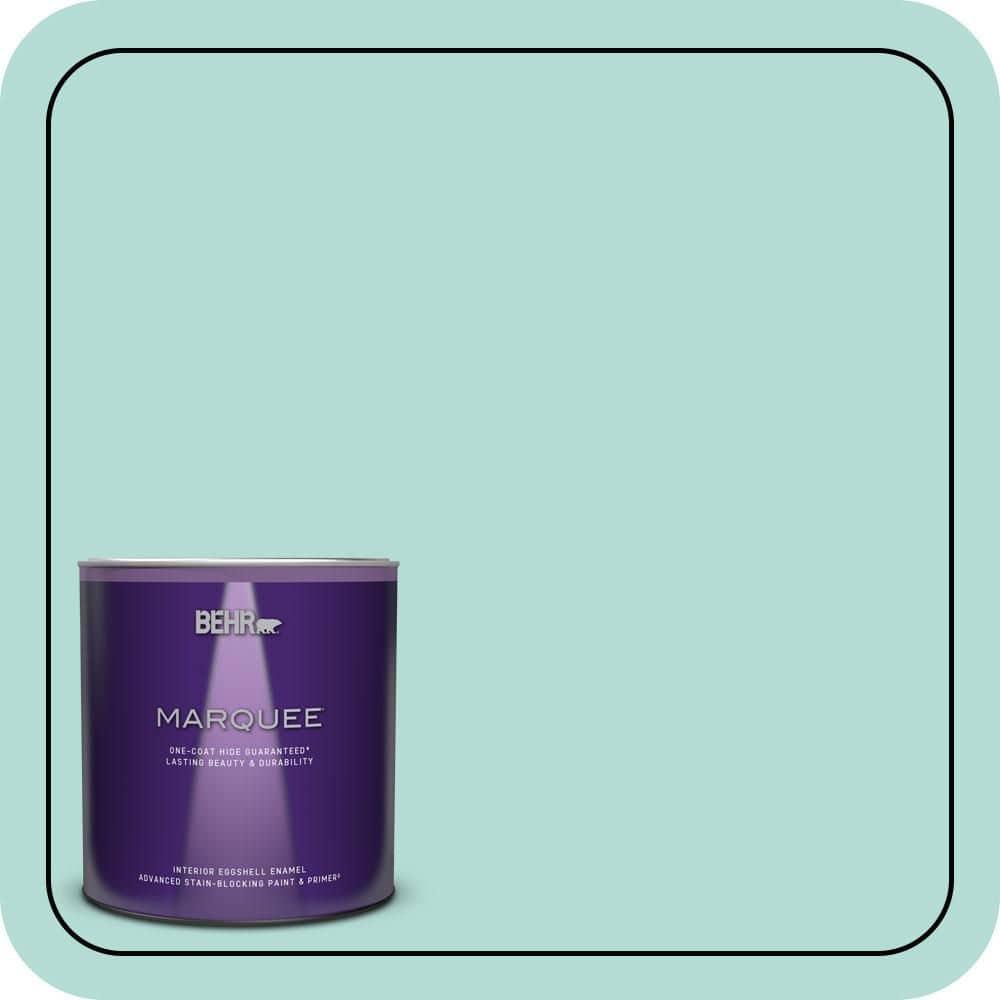 BEHR MARQUEE 1 qt. #490C-3 Balmy Seas Eggshell Enamel Interior Paint & Primer
