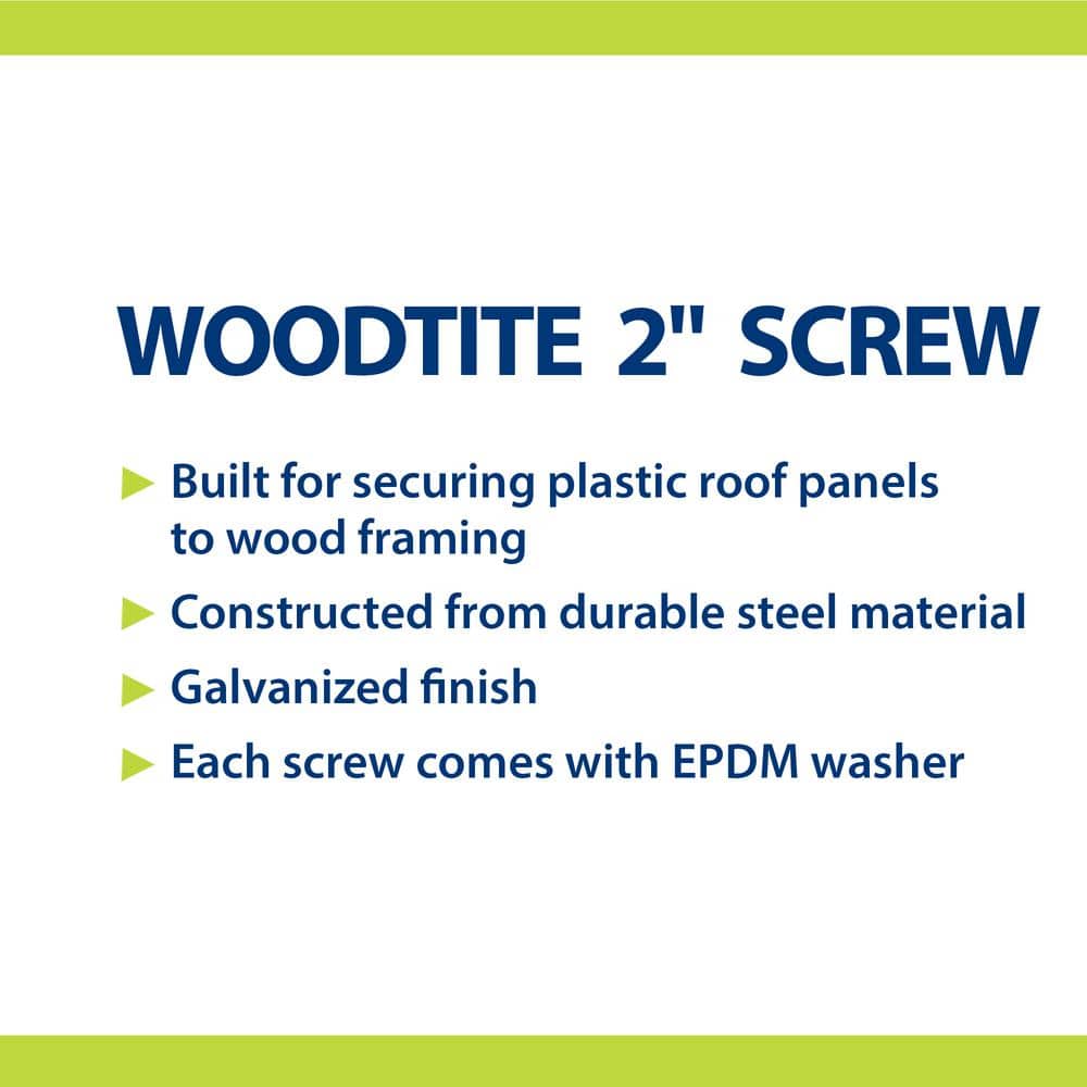 Woodtite 2 in. Hex-Head Wood Screw with EPDM washer (50-Pack) (4)