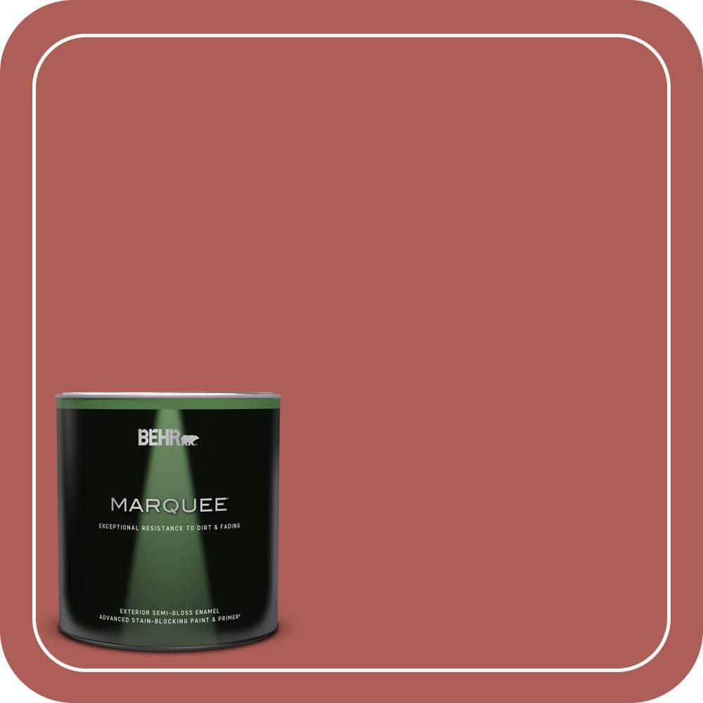 BEHR MARQUEE 1 qt. #T12-1 Prairie Poppy Semi-Gloss Enamel Exterior Paint & Primer (1)