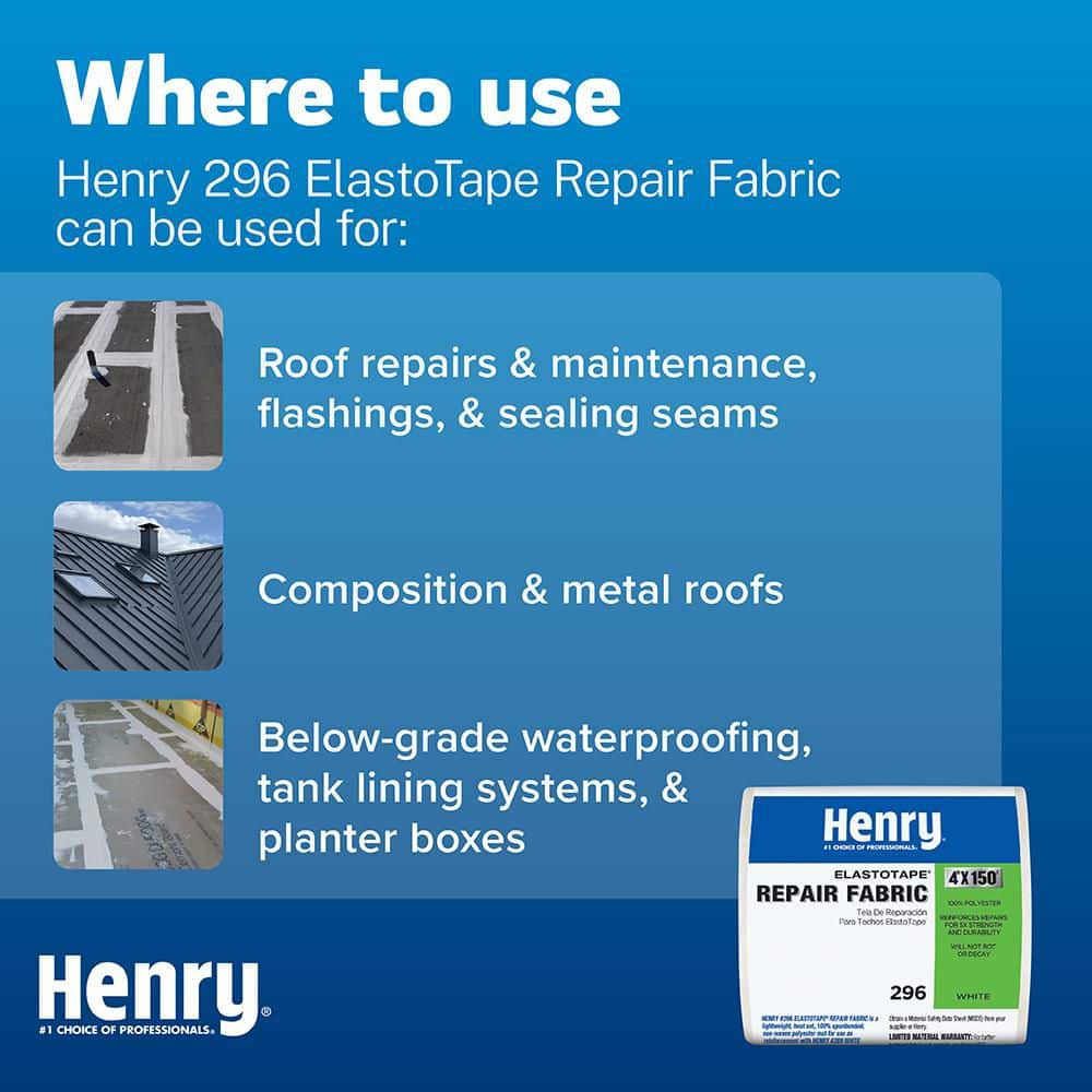 Henry 296 ElastoTape White Reinforced Repair Fabric Mesh 4 in. x 150 ft. (3)
