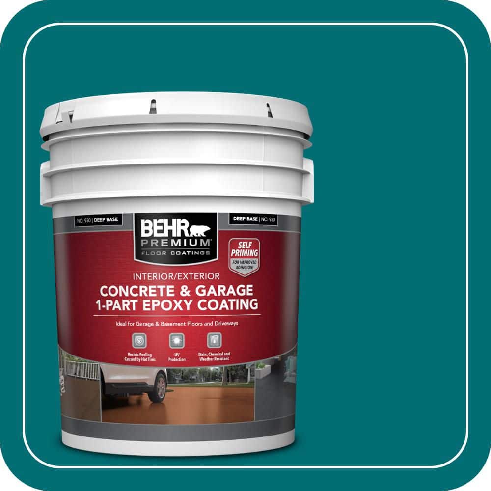 BEHR PREMIUM 5 gal. #MQ6-35 Teal Motif Self-Priming 1-Part Epoxy Satin Interior/Exterior Concrete and Garage Floor Paint