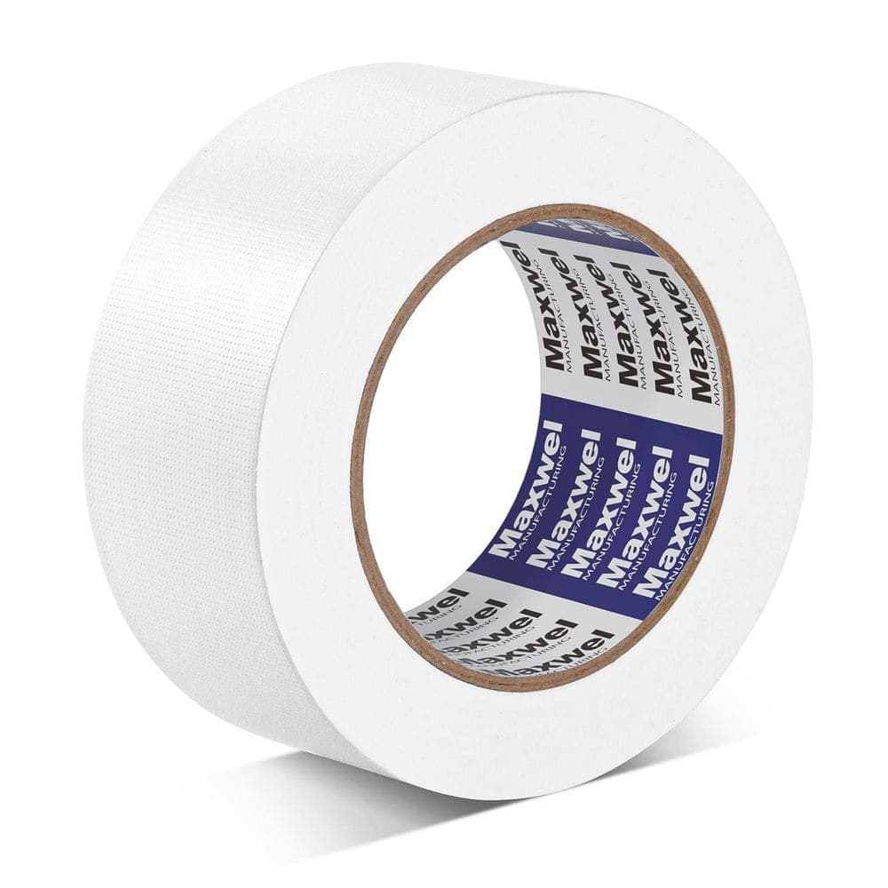 NVNOO 1.88 in. 35 Yds Waterproof No Residue Strong Adhesive Duct Tape Tearable for Indoor Outdoor Use, White (1)