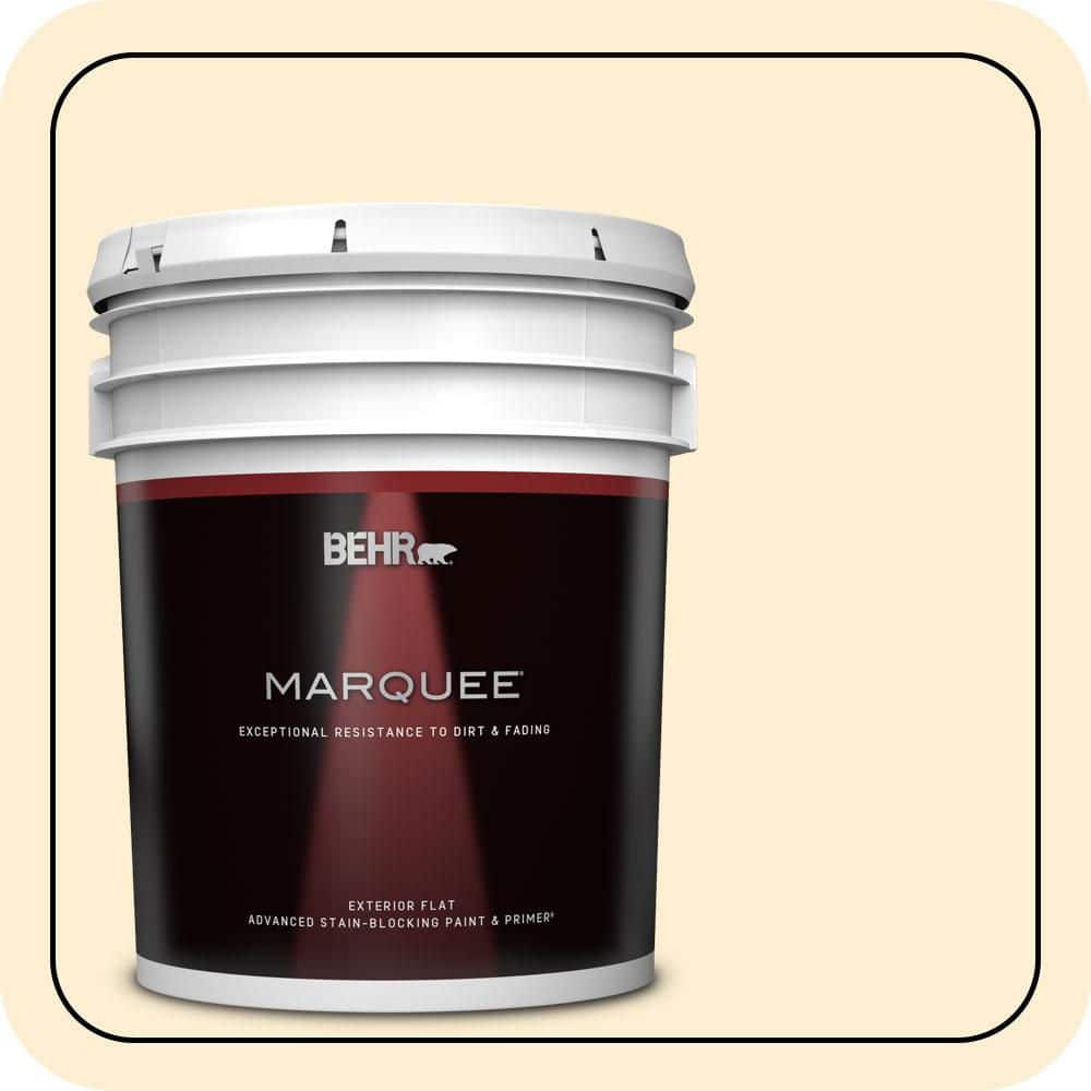 BEHR MARQUEE 5 gal. #YL-W03 Honied White Flat Exterior Paint & Primer