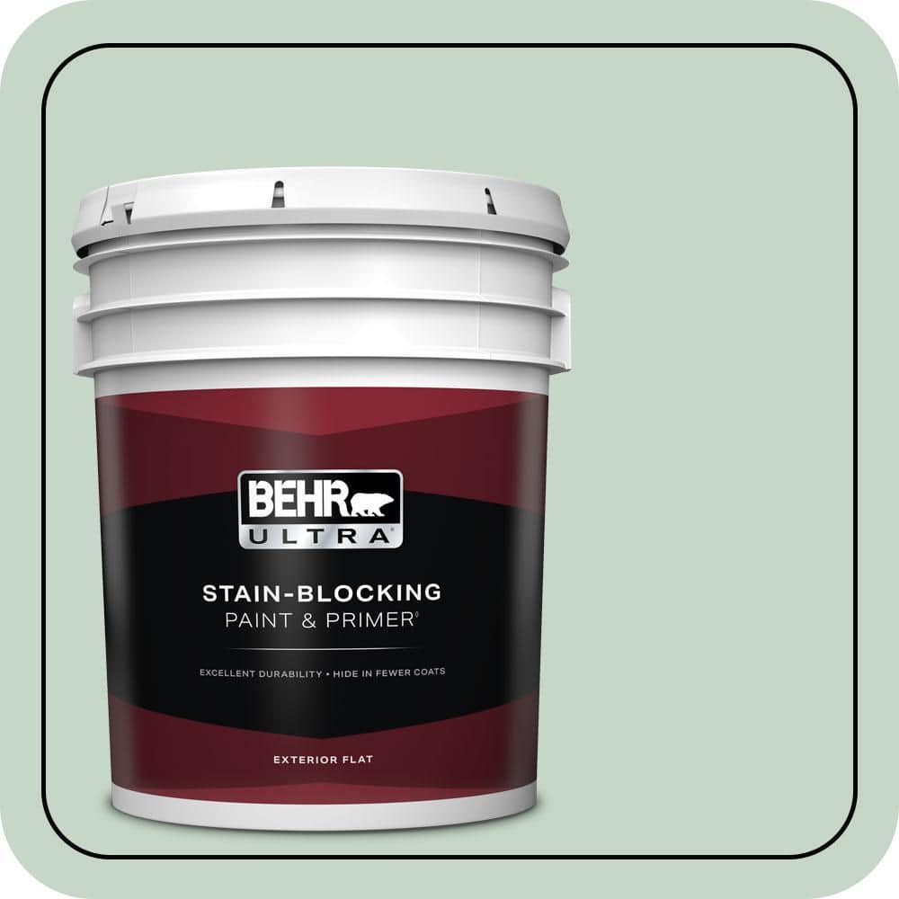 BEHR ULTRA 5 gal. #S410-2 New Moss Flat Exterior Paint & Primer