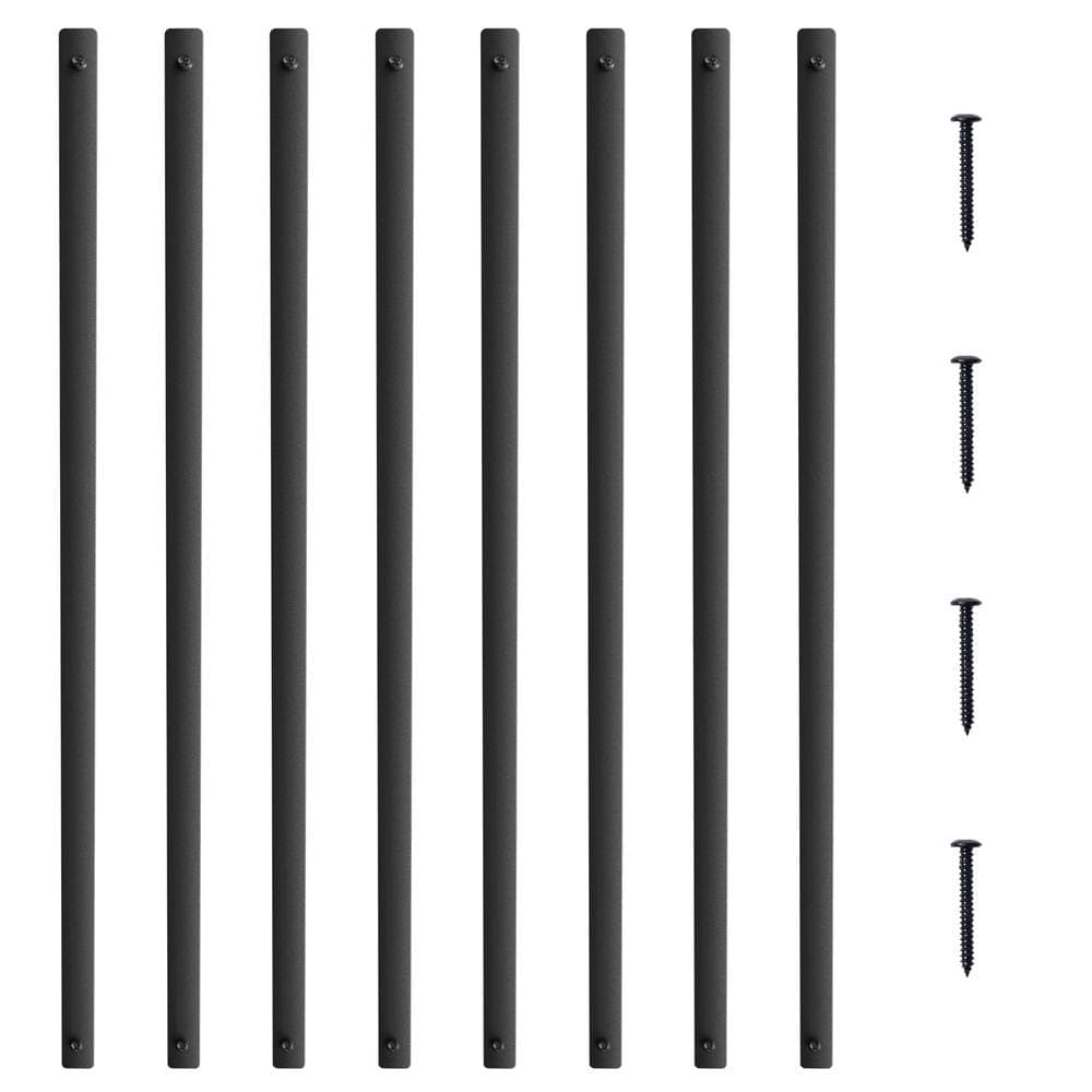 VEVOR Staircase Metal Balusters 32.28 in. H x 0.22 in. W Flat Black Aluminum Alloy Stair Railing Kit Deck Baluster (51-Pack)