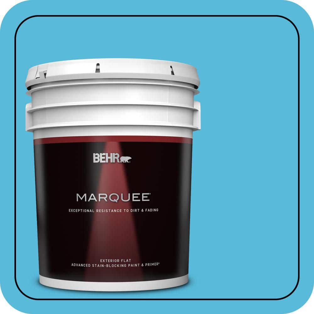 BEHR MARQUEE 5 gal. #530B-5 Azurean Flat Exterior Paint & Primer